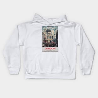 London, St Paul's Cathedral - Vintage Railway Travel Poster - 1939 Kids Hoodie